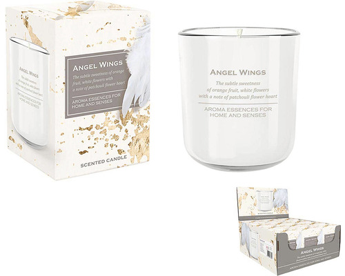 Vonná sviečka Angel Wings v skle 150 g Vonná sviečka Angel Wings v skle s obalom a displejom