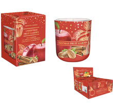 Vonná sviečka Vianočná ovocná záhrada s jablkom, škoricou a mandľovým tónom v kartóne a ako jeden kus