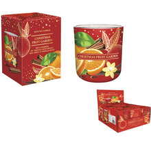 Vonná sviečka Christmas Fruit Garden v krabičke a v regáli