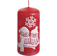 Sviečka s motívom sovy a snehovej vločky
