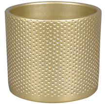 Zlatý kvetináč s bodkovanou textúrou