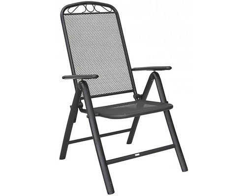 Skladacia stolička z kovu s podrúčkami