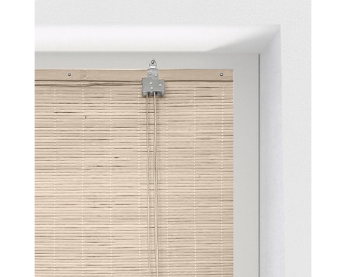 Bambusová roleta so sťahovacou šnúrou a zavesením v okennom ráme