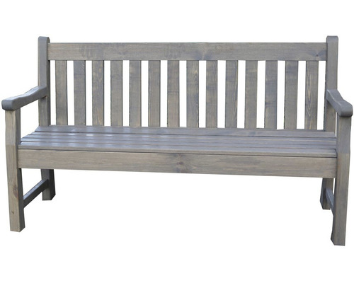 Drevená záhradná lavica s opierkami na ruky a latkami