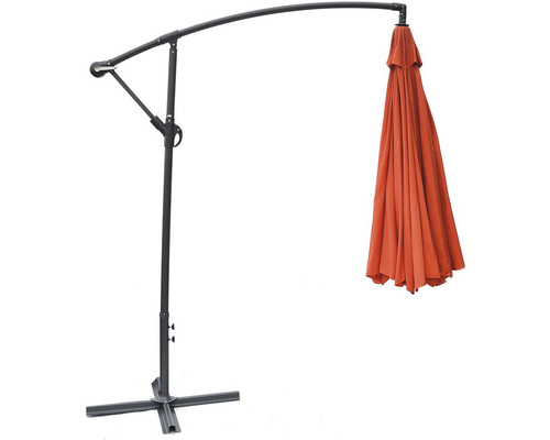 Zatvorený slnečník s bočnou tyčou so stojanom