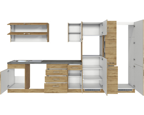 Kuchynská linka s drezom, skrinkami a zásuvkami