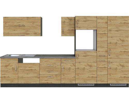 Kuchynská linka s drezom, skrinkami a zásuvkami