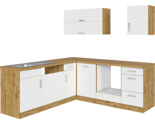 Kuchynská linka s drezom a hornými skrinkami