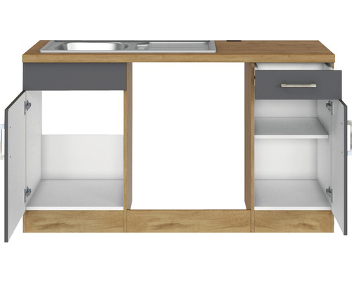 Skrinka pod umývadlo s umývadlom, zásuvkou a otvorenými priehradkami