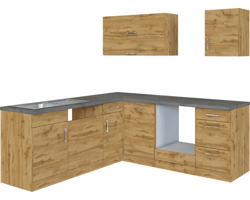 Kuchynská linka s drezom, spodnými skrinkami a hornými skrinkami