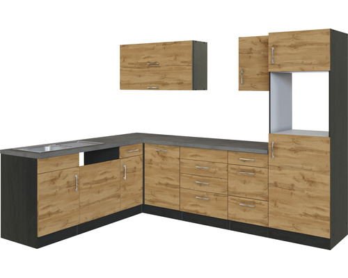 Kuchynská linka s drezom, spodnými a hornými skrinkami