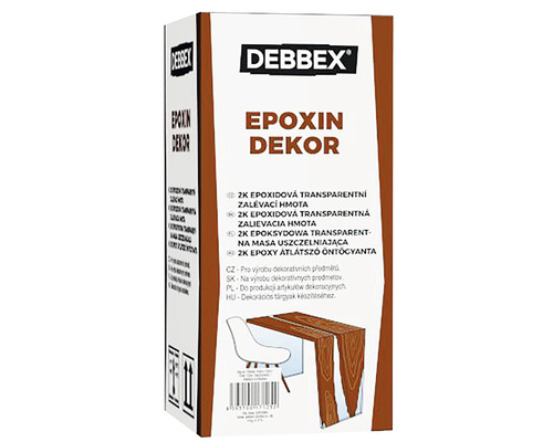 2K zalievacia epoxidová hmota EPOXIN DEKOR transparentná 4 kg sada plechoviek v krabici