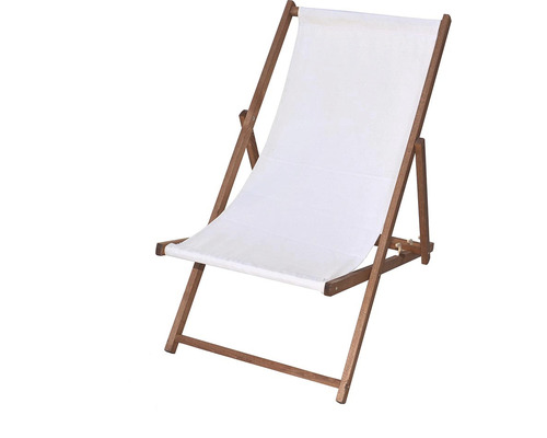 Drevené ležadlo s bielym poťahom