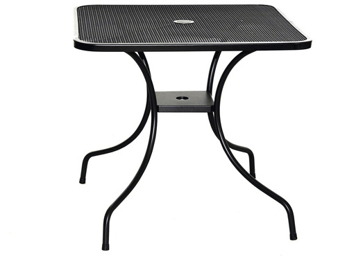 Štvorcový záhradný stôl s doskou a kovovým rámom