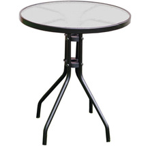 Záhradný stôl Rojaplast ZWMT-03 Ø60 cm kovový so sklenenou doskou-thumb-0
