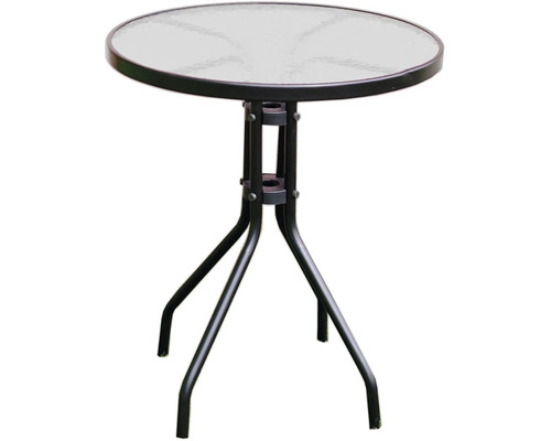 Záhradný stôl Rojaplast ZWMT-03 Ø60 cm kovový so sklenenou doskou