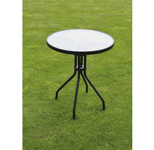 Záhradný stôl Rojaplast ZWMT-03 Ø60 cm kovový so sklenenou doskou-thumb-2
