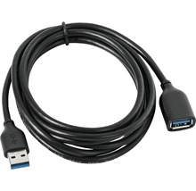 Čierny predlžovací kábel USB 3.0