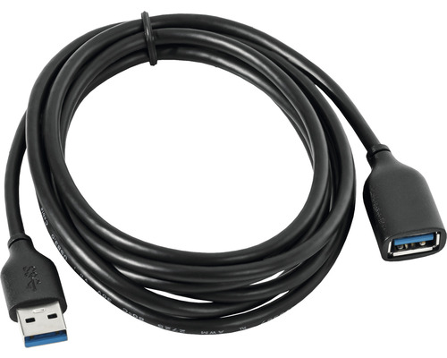 Čierny predlžovací kábel USB 3.0