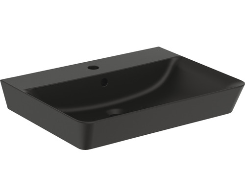 Klasické umývadlo Ideal Standard sanitárna keramika čierna 60 x 46 x 16 cm E0298V3 Čierne keramické umývadlo na dosku s otvorom pre batériu a prepadom