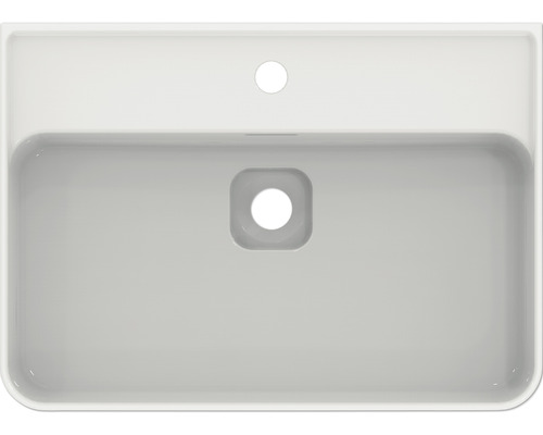 Pohľad zhora na keramické umývadlo