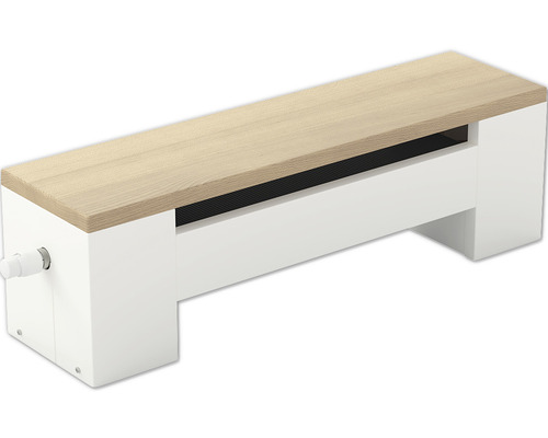 Lavicový konvektor V 450 x D 1000 x H 315 mm biely s dubovou doskou Kryt radiátora s drevenou doskou