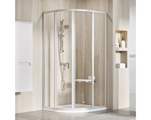 Sprchový kút RAVAK SKCP4-90 195 dvojkrídlové dvere satin+Transparent 3117OU02Z1