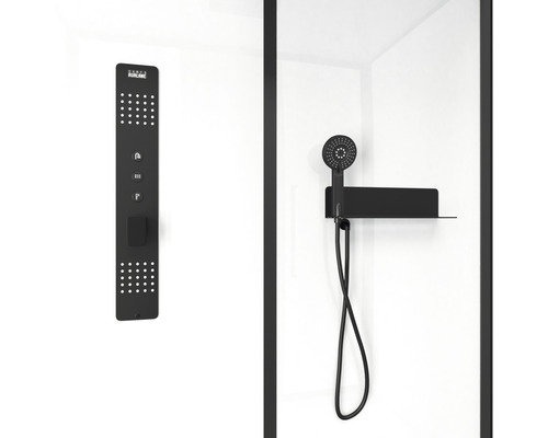 Sprcha so sprchovou hlavicou a sprchovým panelom