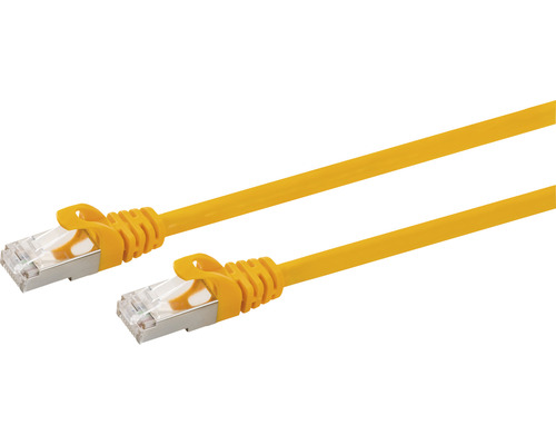 Žltý sieťový kábel s konektormi RJ45
