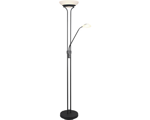 LED stojaca lampa ORSON 27 W 2700 lm 3000 K + 4,5 W 450 lm 3000 K matne čierna Stojacia lampa s lampou na čítanie