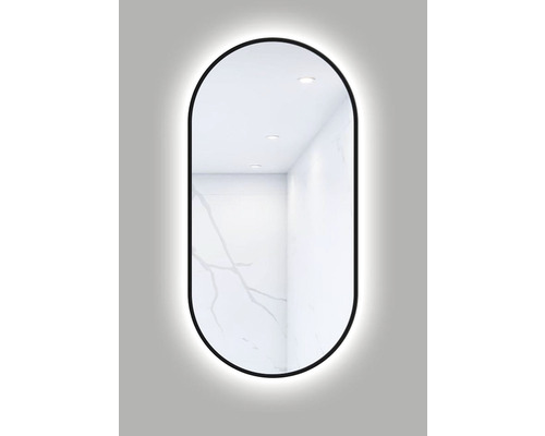 LED kúpeľňové zrkadlo oválne 100x50 cm-0