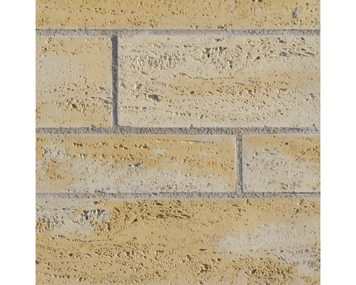 Betónový plot Bellamonte 45 x 45 x 6,5 cm medová melírovaná Detail travertínového muriva
