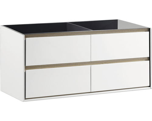 Kúpeľňová skrinka pod umývadlo Differnz Providence biela 119 x 51,5 x 44,5 cm Skrinka pod umývadlo so štyrmi zásuvkami