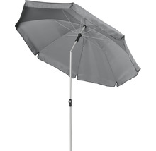 Sivý slnečník s kovovým rámom