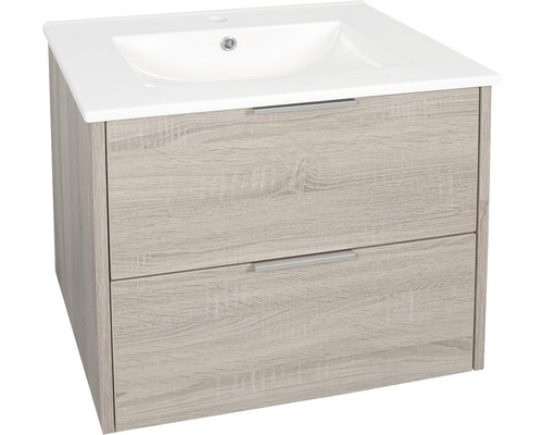 Skrinka pod umývadlo s dvomi zásuvkami a umývadlom na dosku