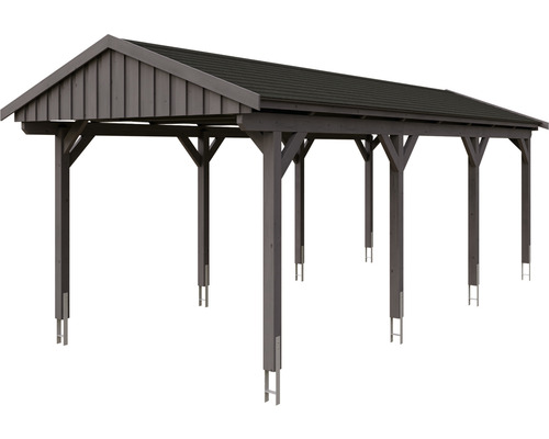 Drevený prístrešok pre auto so strechou