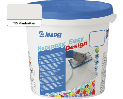 Škárovacia hmota Mapei Kerapoxy Easy Design 110 manhattan 3 kg Mapei Kerapoxy Easy Design škárovacia hmota vo vedre, odtieň 110 Manhattan