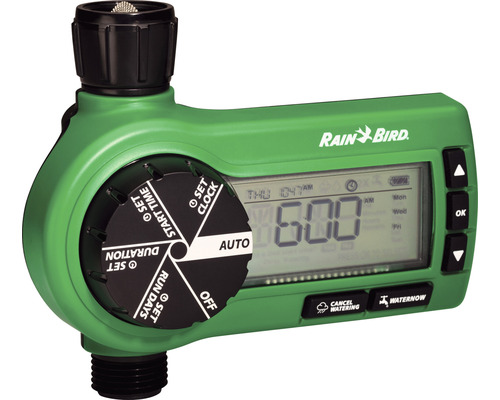Zavlažovací počítač Rain Bird s digitálnym displejom a otočným ovládačom