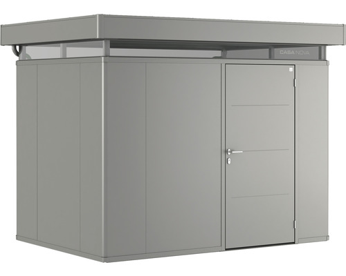 Plechový záhradný domček Biohort CasaNova 3x2 pravé dvere 300x200 cm sivý kremeň metalický Záhradná skriňa z hliníka s dverami