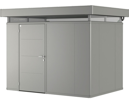 Plechový záhradný domček Biohort CasaNova 3x2 levé dvere 300x200 cm sivý kremeň metalický Kovový záhradný domček s dverami