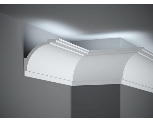 Stropná lišta na LED osvetlenie MD105 Polyforce biela, Mardom 240 x 10,8 x 12,2 cm