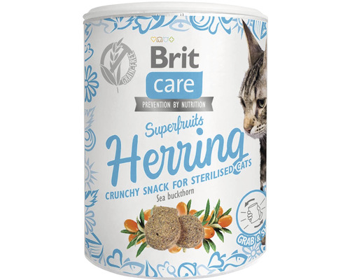 Maškrty pre mačky Brit Care Superfruits Herring 100 g
