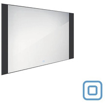 LED zrkadlo do kúpeľne Nimco čierne 100x60 cm so senzorom ZPC 41004V-90