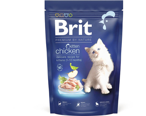 Granule pre mačky Brit Premium by Nature Cat Kitten Chicken 1,5 kg Brit Premium by Nature krmivo pre mačiatka s kuracím mäsom v balení