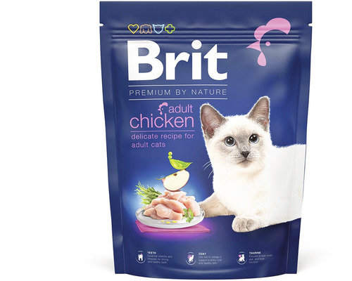 Granule pre mačky Brit Premium by Nature Cat Adult Chicken 300 g Brit Premium Adult Kuracie krmivo pre mačky balenie
