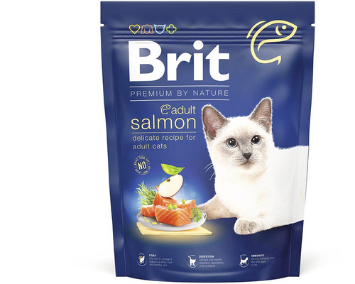 Granule pre mačky Brit Premium by Nature Cat Adult Salmon 300 g Balenie krmiva pre dospelé mačky Brit Adult Salmon