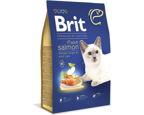 Granule pre mačky Brit Premium by Nature Cat Adult Salmon 8 kg