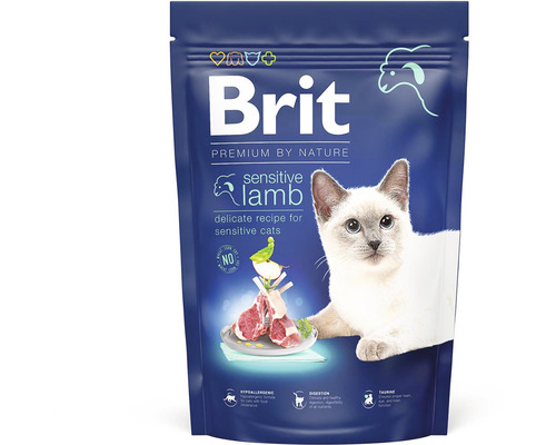 Granule pre mačky Brit Premium by Nature Cat Sensitive Lamb 1,5 kg Balenie krmiva pre mačky Brit Sensitive jahňacie