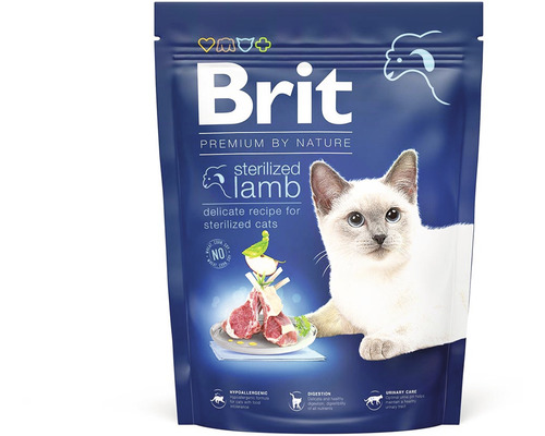 Granule pre mačky Brit Premium by Nature Cat Sterilized Lamb 300 g Brit Premium by Nature krmivo pre kastrované mačky jahňacie