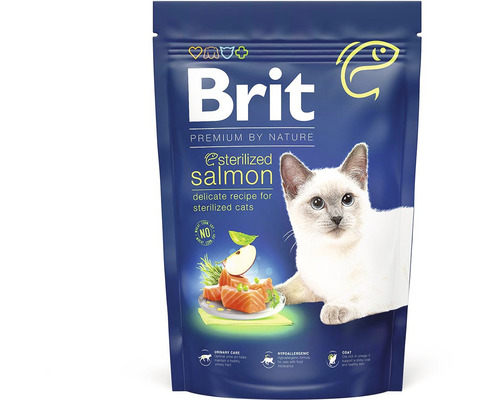 Granule pre mačky Brit Premium by Nature Cat Sterilized Salmon 1,5 kg